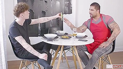 Dark brown sucks off for the pool